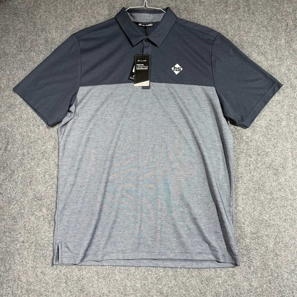 NWT TravisMathew Men's XL Gray Two Tone Performance Golf Polo Shirt